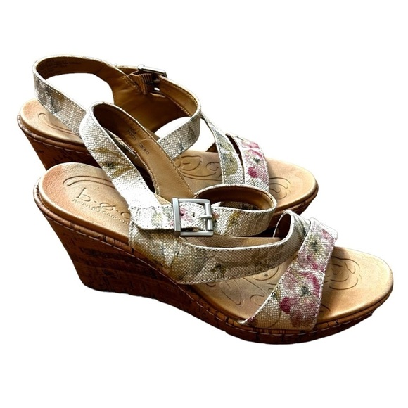 b.o.c Born Concept Schirra Jute Floral Print Platform Wedge Sandals - Picture 6 of 11